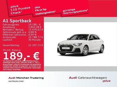 Gebraucht Audi A1 Sportback Ambiente 95 PS (69 kW) 2023 Weiß Kleinwagen