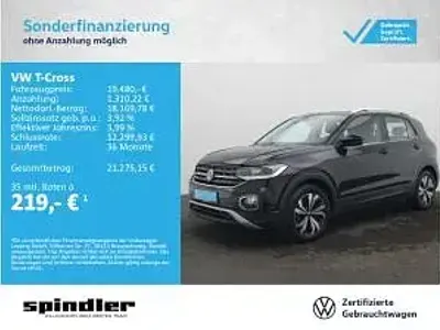 Gebraucht VW T-Cross 110 PS (80 kW) 2021 Schwarz (deep black perleffekt) SUV