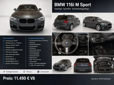 Gebraucht BMW 116 M Sport 136 PS (100 kW) 2015 Grau Kleinwagen
