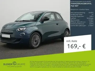 Neu Fiat 500 Icon 65 PS (47 kW) 2026 Ozean grün Limousine