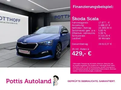 Gebraucht Skoda Scala Style 150 PS (110 kW) 2019 Raceblau metallic Kleinwagen