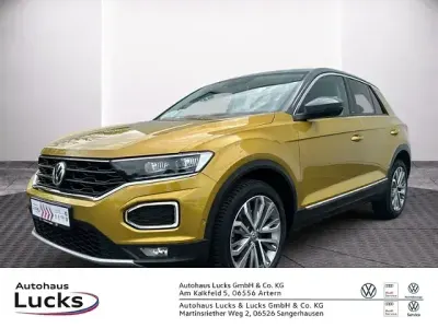 Gebraucht VW T-Roc IQ Drive 150 PS (110 kW) 2019 Kurkumagelb metallic pure grey (metallic) SUV