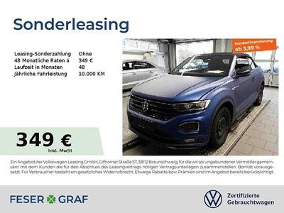 Gebraucht VW T-Roc Cabriolet R-line 150 PS (110 kW) 2021 Ravennablau matt/schwarz Cabrio