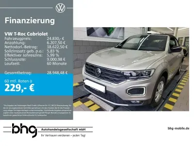 Gebraucht VW T-Roc Cabriolet Style 150 PS (110 kW) 2021 Ivory silver metallic/schwarz Cabrio