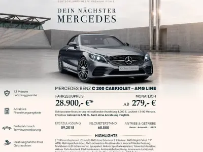 Gebraucht Mercedes C200 AMG line 184 PS (135 kW) 2018 Grau Cabrio