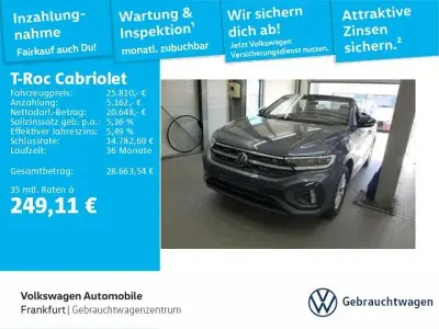 Gebraucht VW T-Roc Cabriolet R-line 150 PS (110 kW) 2022 Rauchgrau metallic/schwarz Cabrio