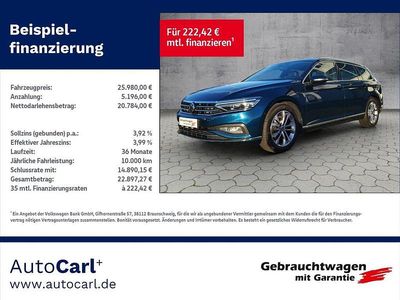 Aquamarinblau metallic Gebraucht 2021 VW Passat Elegance Kombi | 25.980 € (Fairer Preis)