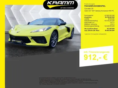 Second-hand Corvette C8 642 CP (472 kW) 2024 Galben Cabrio