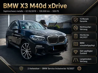 Gebraucht BMW X3 Performance 326 PS (239 kW) 2019 Schwarz SUV