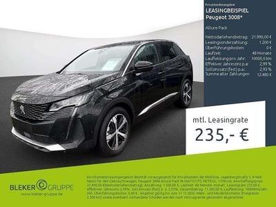 Gebraucht Peugeot 3008 Allure 131 PS (96 kW) 2023 Lackierung schwarz perla nera/metallic klarlack SUV