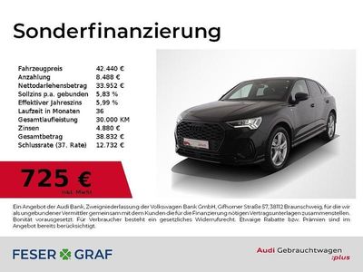 Mythosschwarz metallic Gebraucht 2025 Audi Q3 Sportback S-Line SUV | 42.440 € (Fairer Preis)