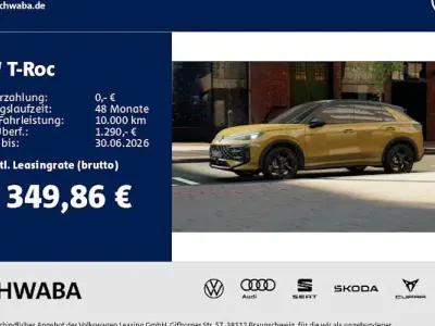 Nouă VW T-Roc R-line 150 CP (110 kW) 2026 Galben SUV