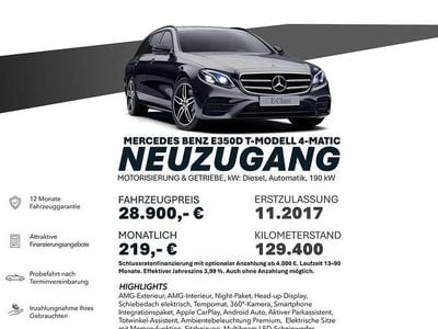 Gebraucht Mercedes E350 AMG line 258 PS (189 kW) 2017 Schwarz Limousine
