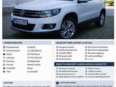 Gebraucht VW Tiguan Sportline 177 PS (130 kW) 2013 Weiß SUV