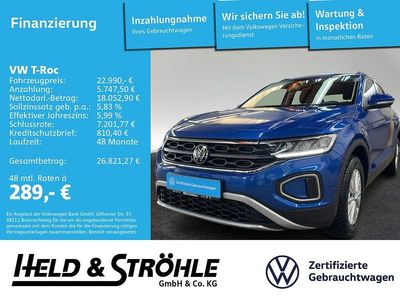 Gebraucht VW T-Roc Life 116 PS (85 kW) 2025 5z ravennablau metallic SUV