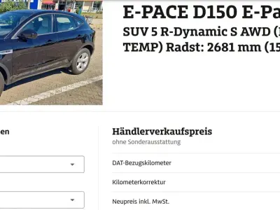 Gebraucht Jaguar E-Pace R-Dynamic 150 PS (110 kW) 2020 Schwarz SUV