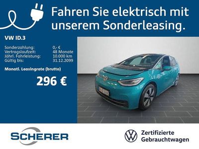Gebraucht VW ID.3 Pure 110 kW (150 PS) 2022 Makenatürkis metallic schwarz (metallic) Kleinwagen