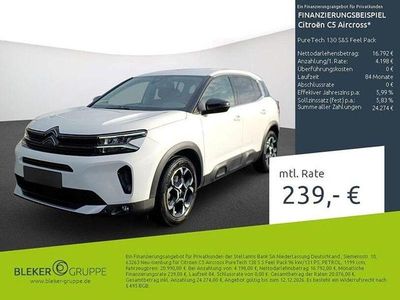 Gebraucht Citroën C5 Aircross Feel 131 PS (96 kW) 2023 Lack weiss banquise/typ aussenverkleidung spiegel flach standard SUV