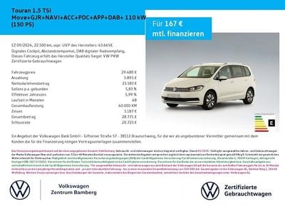 Second-hand VW Touran Move 150 CP (110 kW) 2024 Alb Monovolum