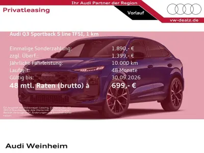 Neu Audi Q3 Sportback Sport 204 PS (150 kW) 2026 Blau SUV