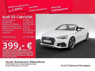 Gebraucht Audi S5 Cabriolet Ambiente 354 PS (260 kW) 2022 Gletscherweiß metallic Cabrio