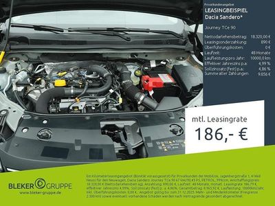 Neu Dacia Sandero Journey 91 PS (66 kW) 2025 Schwarz Limousine