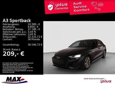 Mythosschwarz metallic Gebraucht 2025 Audi A3 S-Line Limousine | 33.989 € (Guter Preis)