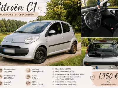 Gebraucht Citroën C1 Advance 68 PS (50 kW) 2008 Silber Kleinwagen