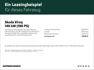 Neu Skoda Elroq Essence 139 kW (190 PS) 2026 Schwarz SUV