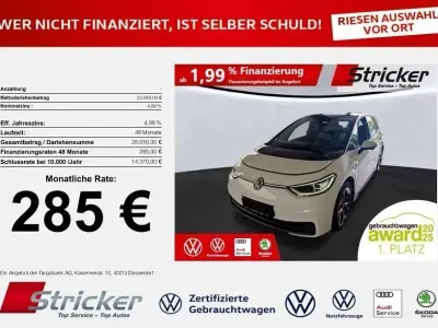 Gebraucht VW ID.3 150 kW (204 PS) 2020 Gletscherweiß metallic schwarz (metallic) Kleinwagen