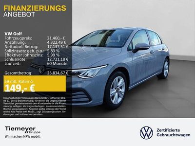 Gebraucht VW Golf VIII Life 131 PS (96 kW) 2022 Grau Limousine