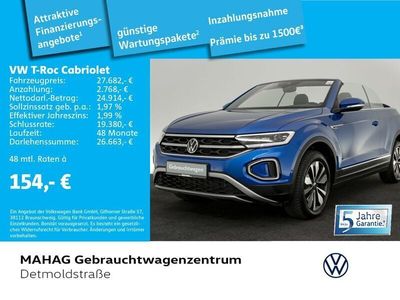 Gebraucht VW T-Roc Cabriolet Move 116 PS (85 kW) 2024 Ravennablau metallic schwarz Cabrio