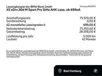 Usata BMW X5 M Sport 286 CV (210 kW) 2025 Grigio SUV