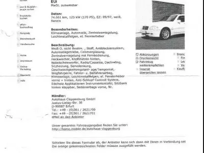 Gebraucht Mercedes C240 Elegance 170 PS (125 kW) 1997 Weiß Kombi