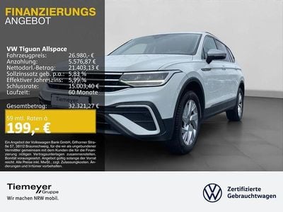 Gebraucht VW Tiguan Allspace Life 150 PS (110 kW) 2022 Weiß SUV