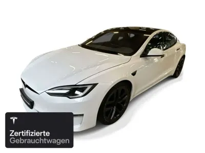 Gebraucht Tesla Model S Plaid 759 kW (1033 PS) 2022 Pearl white multicoat Kleinwagen