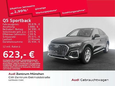Mythosschwarz metallic Gebraucht 2021 Audi Q5 Sportback S-Line SUV | 38.878 € (Fairer Preis)