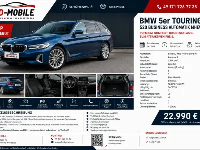 Gebraucht BMW 520 Efficient Dynamics 184 PS (135 kW) 2023 Blau Limousine