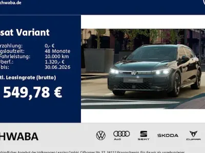 Nowe VW Passat R-line 193 KM (141 kW) 2025 Czarny Kombi