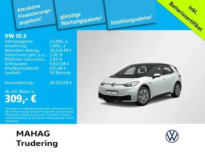 Gebraucht VW ID.3 Pro Performance 150 kW (204 PS) 2022 Weiß Kleinwagen