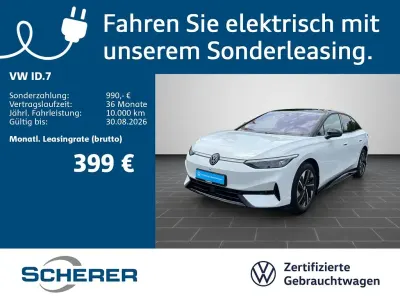 Gebraucht VW ID.7 Pro 210 kW (286 PS) 2025 Gletscherweiß metallic schwarz (metallic) Limousine