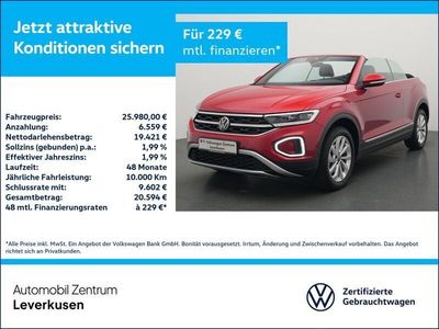 Gebraucht VW T-Roc Cabriolet Style 110 PS (80 kW) 2024 Rot / kings red (metallic) Cabrio