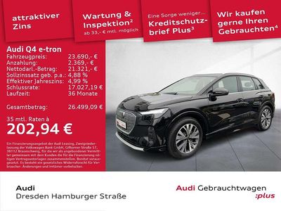 Mythosschwarz metallic Gebraucht 2022 Audi Q4 e-tron Advanced SUV | 23.690 € (Superpreis)