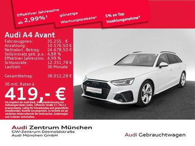 Gebraucht Audi A4 S-Line 204 PS (150 kW) 2024 Gletscherweiß metallic Kombi