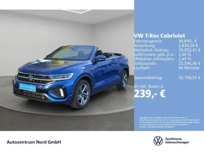 Brugt VW T-Roc Cabriolet R-line 150 HK (110 kW) 2025 Blå Cabriolet