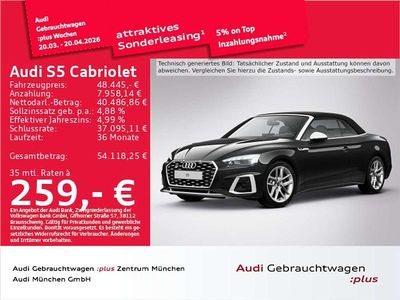 Gebraucht Audi S5 Cabriolet Sport 354 PS (260 kW) 2023 Mythosschwarz metallic/verdeck Cabrio