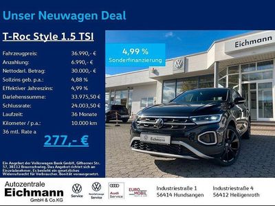 Neu VW T-Roc Style 150 PS (110 kW) 2025 Schwarz SUV