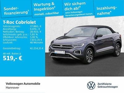 Gebraucht VW T-Roc Cabriolet 150 PS (110 kW) 2025 Rauchgrau metallic schwarz Cabrio