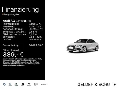 Gebraucht Audi A3 S-Line 150 PS (110 kW) 2021 Weiß Limousine