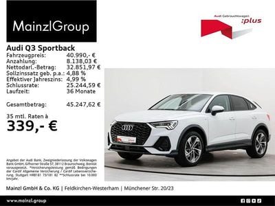 Gebraucht Audi Q3 Sportback S-Line 150 PS (110 kW) 2025 Gletscherweiß metallic SUV